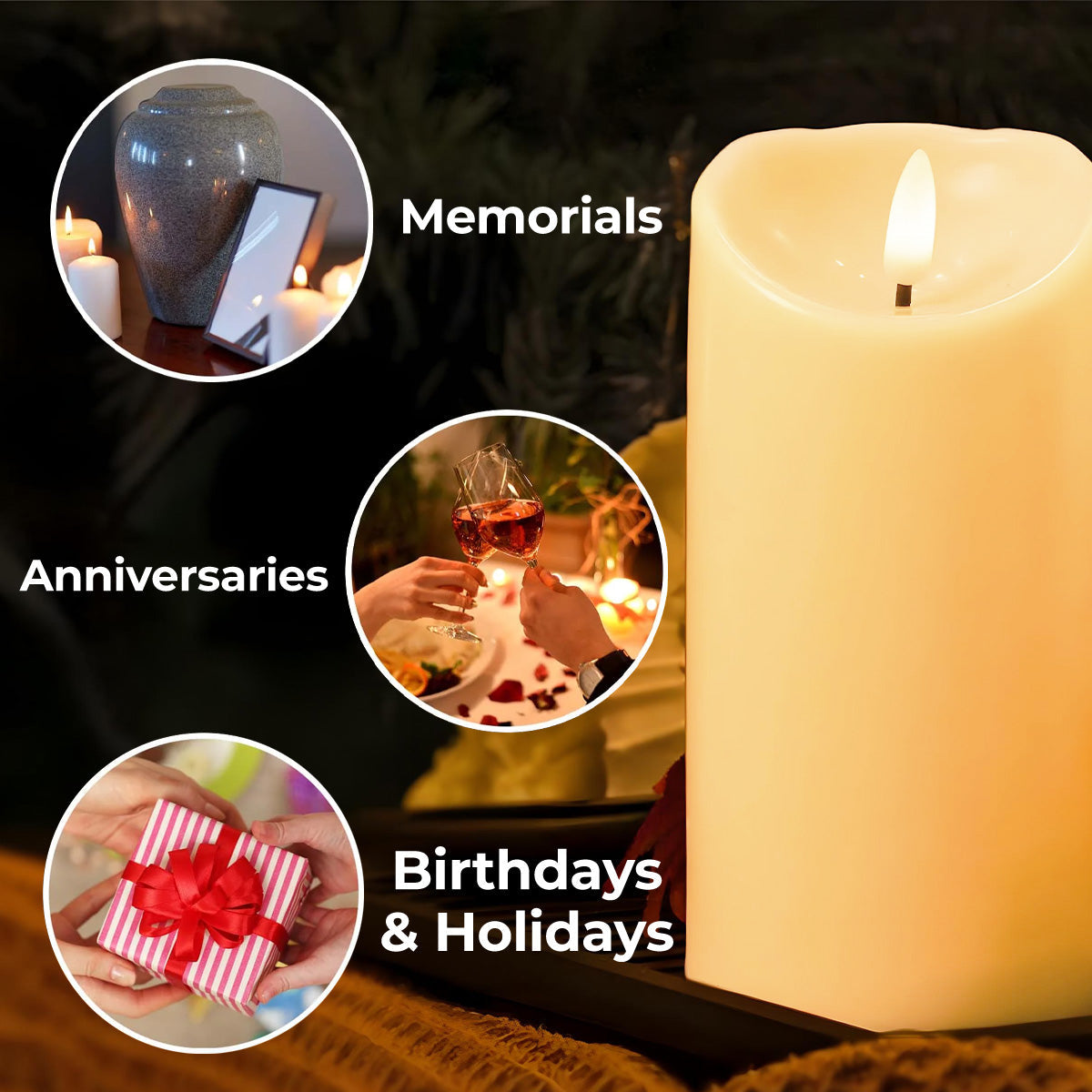 Lighting Memories That Last Forever Candle - Personalized Custom LED Candle - FM019_LECA