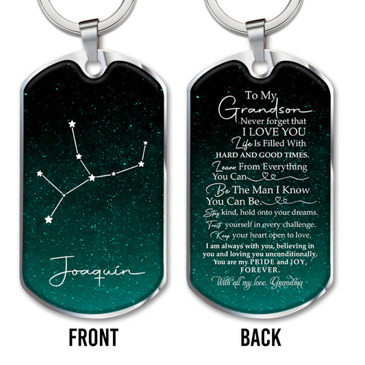 Grandson Pride and Joy Constellation Love and Inspiration - Personalized Custom Keychain - GSN002_KCH