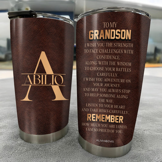 Wish You Strength and Wisdom Custom Tumbler - Personalized Custom Stainless Steel Tumbler 20oz 30oz - GSN006_TB