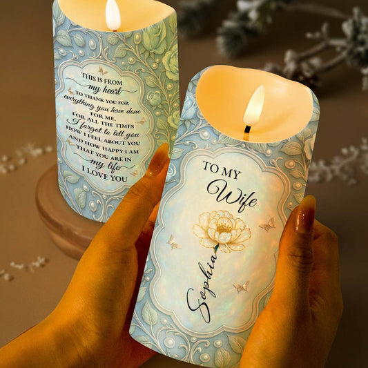 To My Wife, Expressing Love And Gratitude - Personalized Custom LED Candle - WIF058_LECA