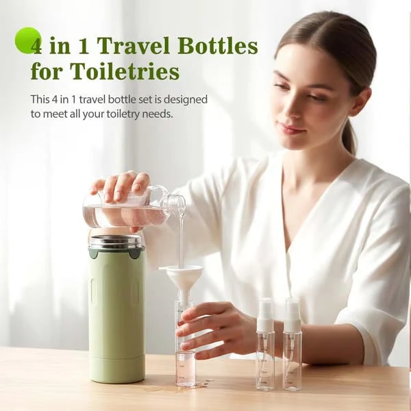 4-in-1 Refillable Travel Dispenser Bottles
