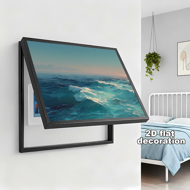 2pcs Ocean Wave Pattern Electric Meter Box Stickers, Living Room Fashion Wall Decoration, Self-Adhesive, 2D Flat Decorative Cover Creative Wall Sticker, Instant Peel And Stick Electric Meter Box Wrap, Suitable for Home Office Electric Meter Boxes