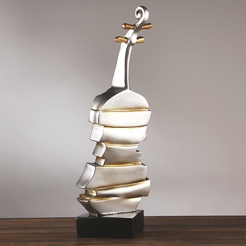Elegant Large Violin Elegant Large Violin Figurine | Contemporary Resin Statue - Wedding, Desktop Decor, Music-Themed Gift for Musicians, Collectors & Decoration - Ornamental Sculpture