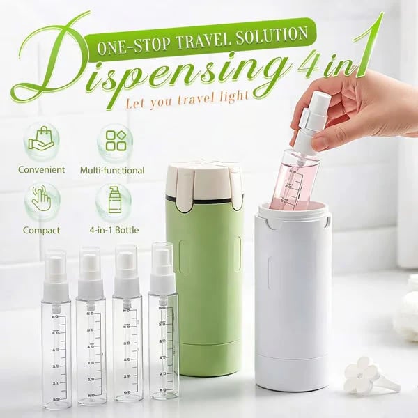 4-in-1 Refillable Travel Dispenser Bottles