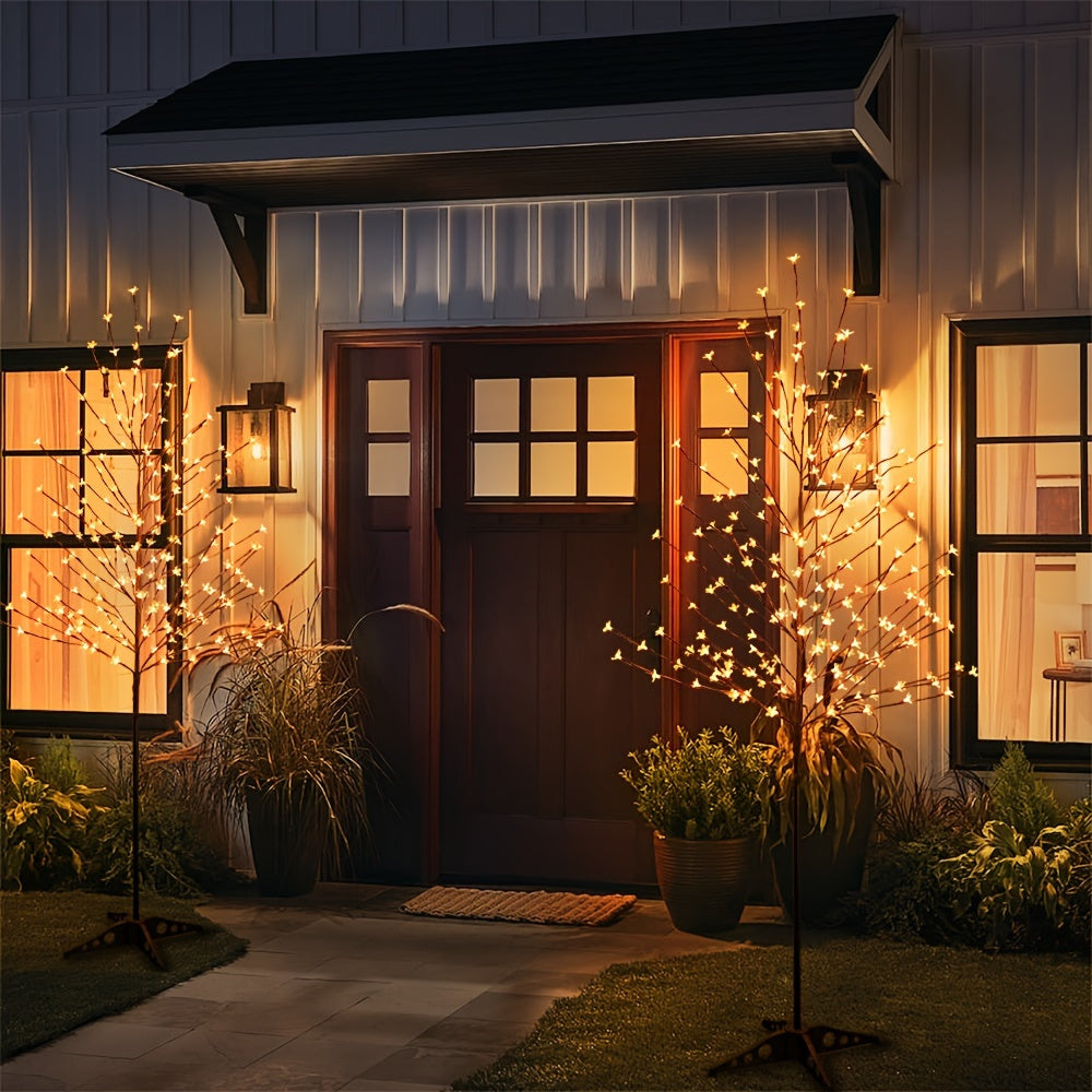 6.5 Feet 208 LED Light up Cherry Tree, Warm White, Decorate Home Garden, Spring, Summer, Wedding, Birthday, Christmas Holiday, Party, Indoor and Outdoor Use