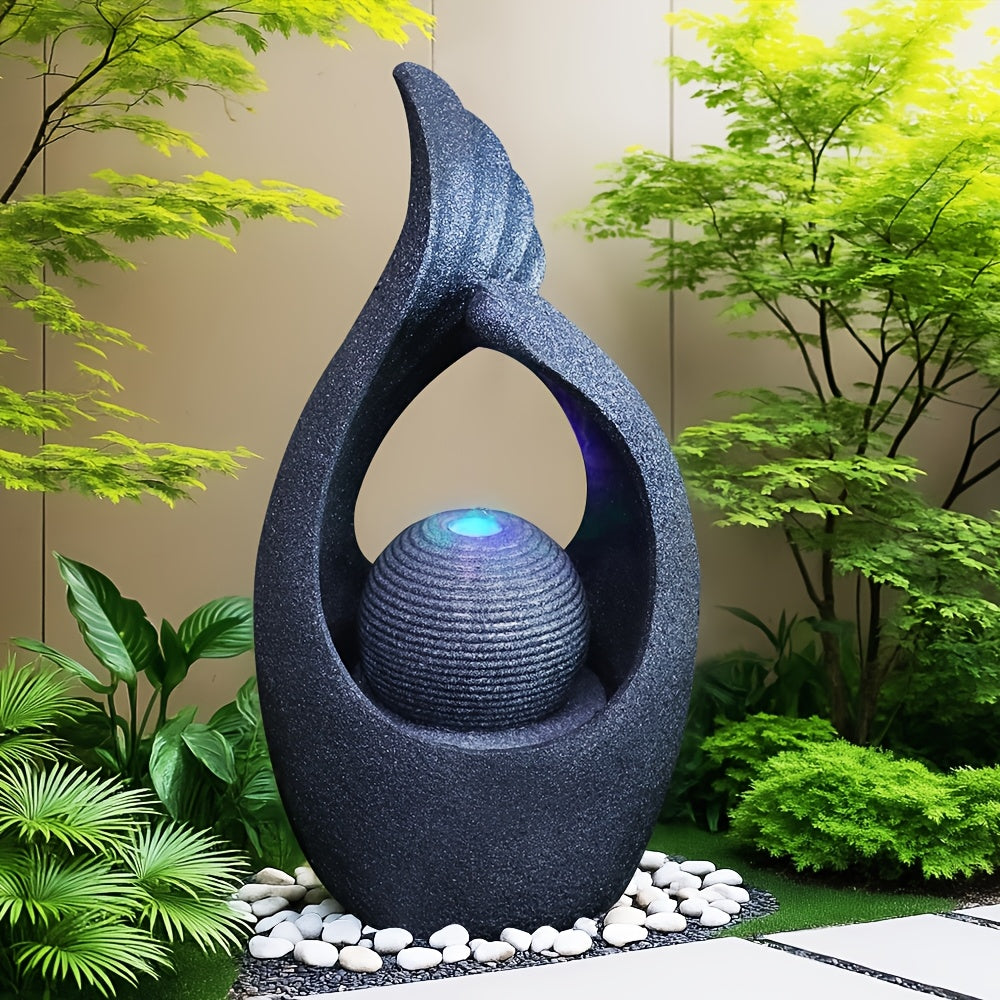 19-inch Tall Fountain Ornament, A Creative Gift Suitable for Halloween And Christmas, A Unique Zen Meditation Fountain Ornament