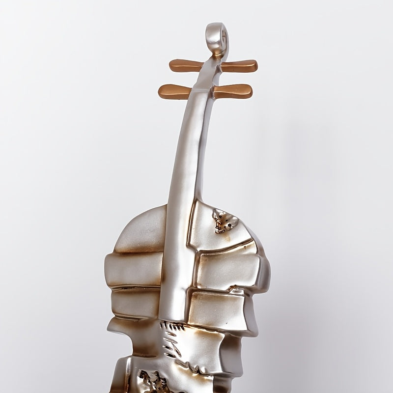 Elegant Large Violin Elegant Large Violin Figurine | Contemporary Resin Statue - Wedding, Desktop Decor, Music-Themed Gift for Musicians, Collectors & Decoration - Ornamental Sculpture