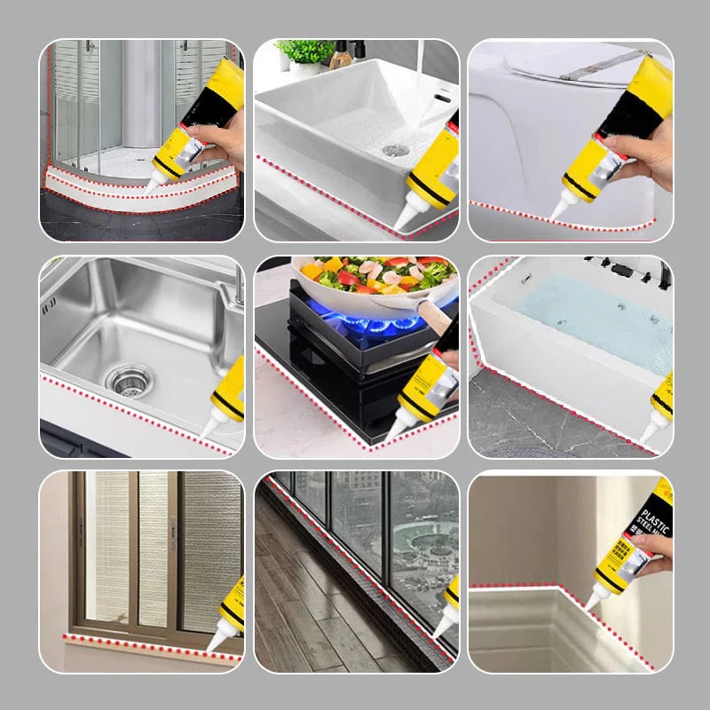 ✨Buy 2 Get 1 Free✨Multifunctional Waterproof White Caulk with Scraper