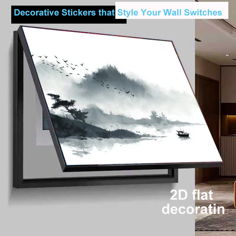 2pcs of Natural Scenery Wall Stickers - Stylish Decorative Stickers for Electric Meter Box Covers, 2D Flat Design, Easy to Apply And Remove Without Residue, Suitable for Decorating Electric Meter Boxes in Living Rooms Or Home Offices