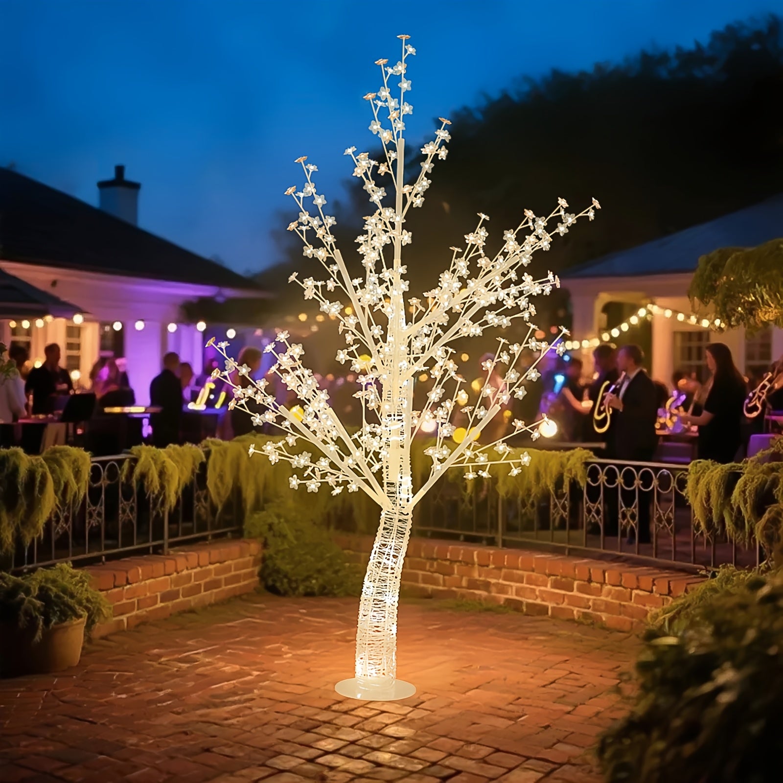 1pc 82.6in\u002F35.5in LED Transparent Acrylic Tree Light, 8 Functions with USB Power Romantic Decoration, Suitable for Christmas, Valentine's Day, Wedding Home, Bedroom, Office And Living Room, Courtyard And Other House Decoration