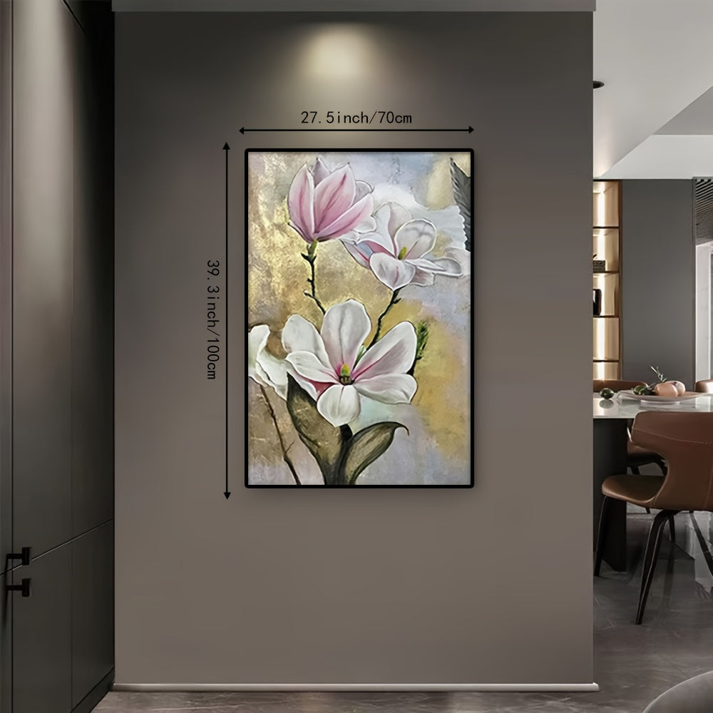 3D\u002F1pc frameless pure hand drawn healing color floral texture knife work texture painting poster modern home bedroom dining room bar living room decoration entrance foyer electricity meter box cover only canvas gift 32x47in