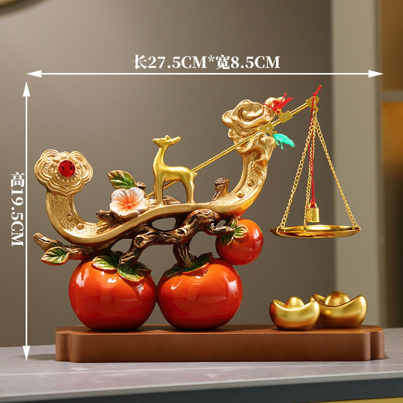 Chinese New Year Deer Statue - Elegant Resin Figurine Suitable for Housewarming Wedding Gift, Decor for Business Opening, Shelf Tabletop Decoration with Auspicious Wishes, Traditional Chinese Gift Box for Use