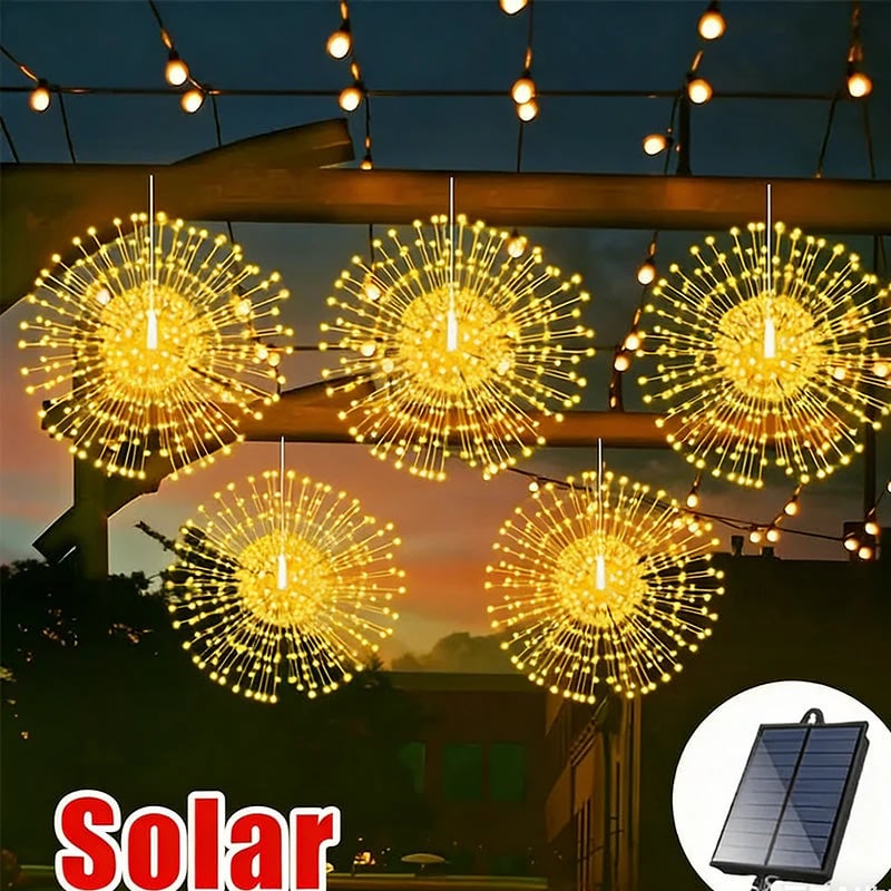 Solar Firework String Lights for Yard & Parties