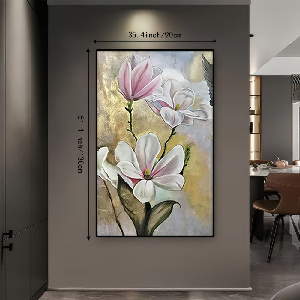 3D\u002F1pc frameless pure hand drawn healing color floral texture knife work texture painting poster modern home bedroom dining room bar living room decoration entrance foyer electricity meter box cover only canvas gift 32x47in