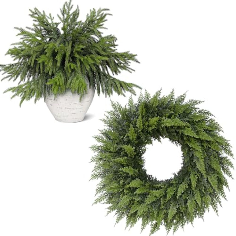 xwl20 Pcs Real Touch Norfolk Pine Branches -18\