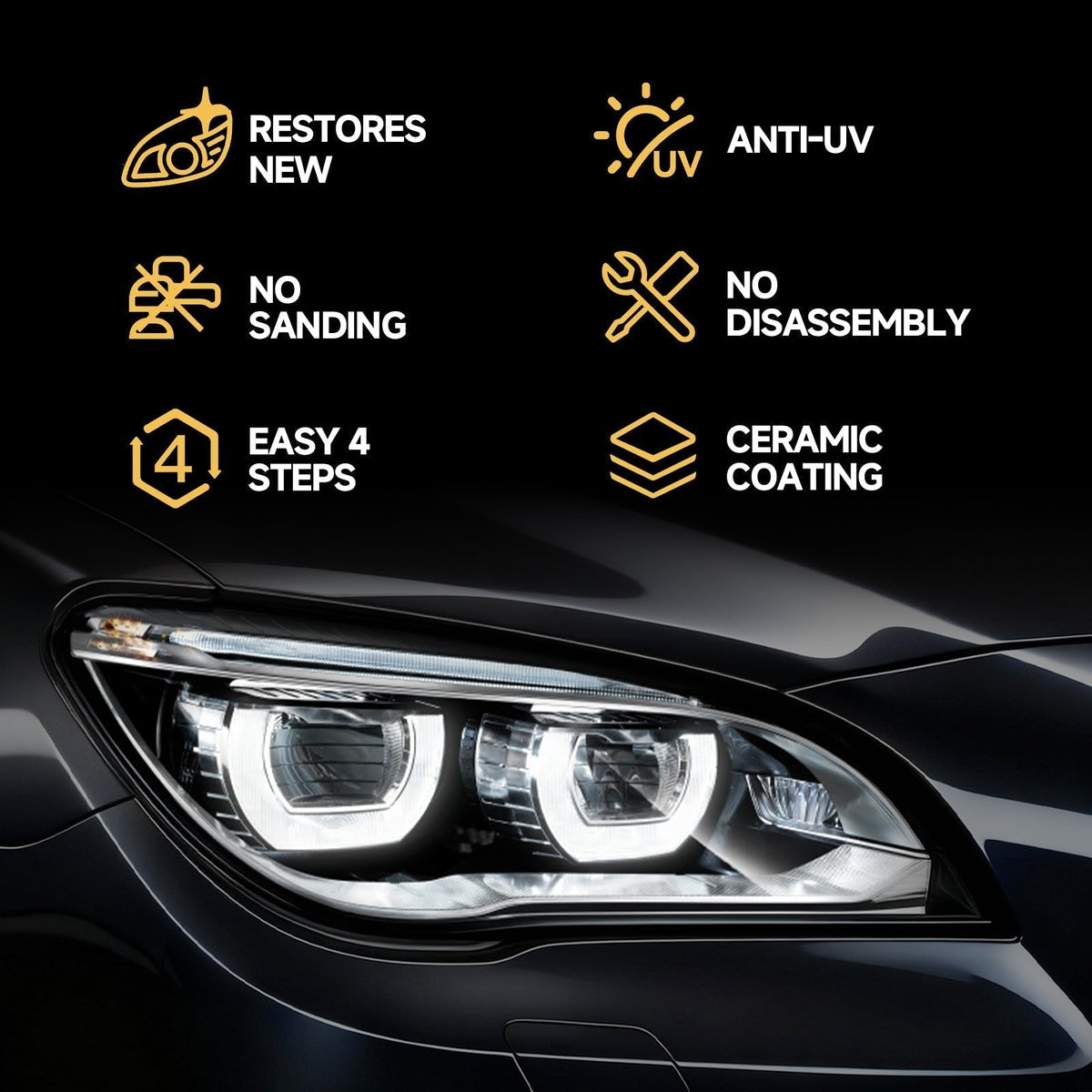 Toretark Car Headlight Restoration Kit