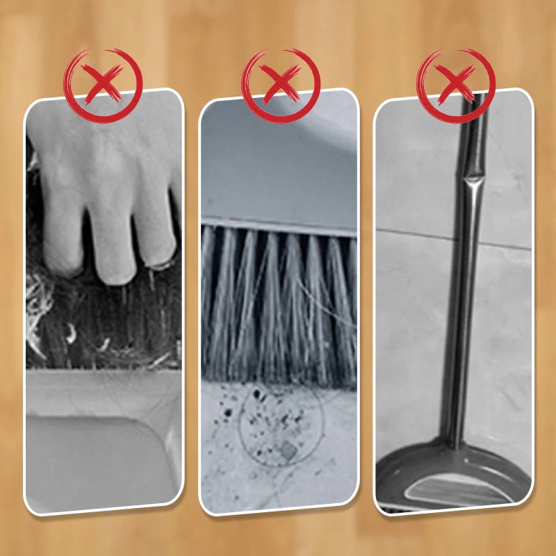 Stand-Up Dustpan Set with 180° Rotating Broom