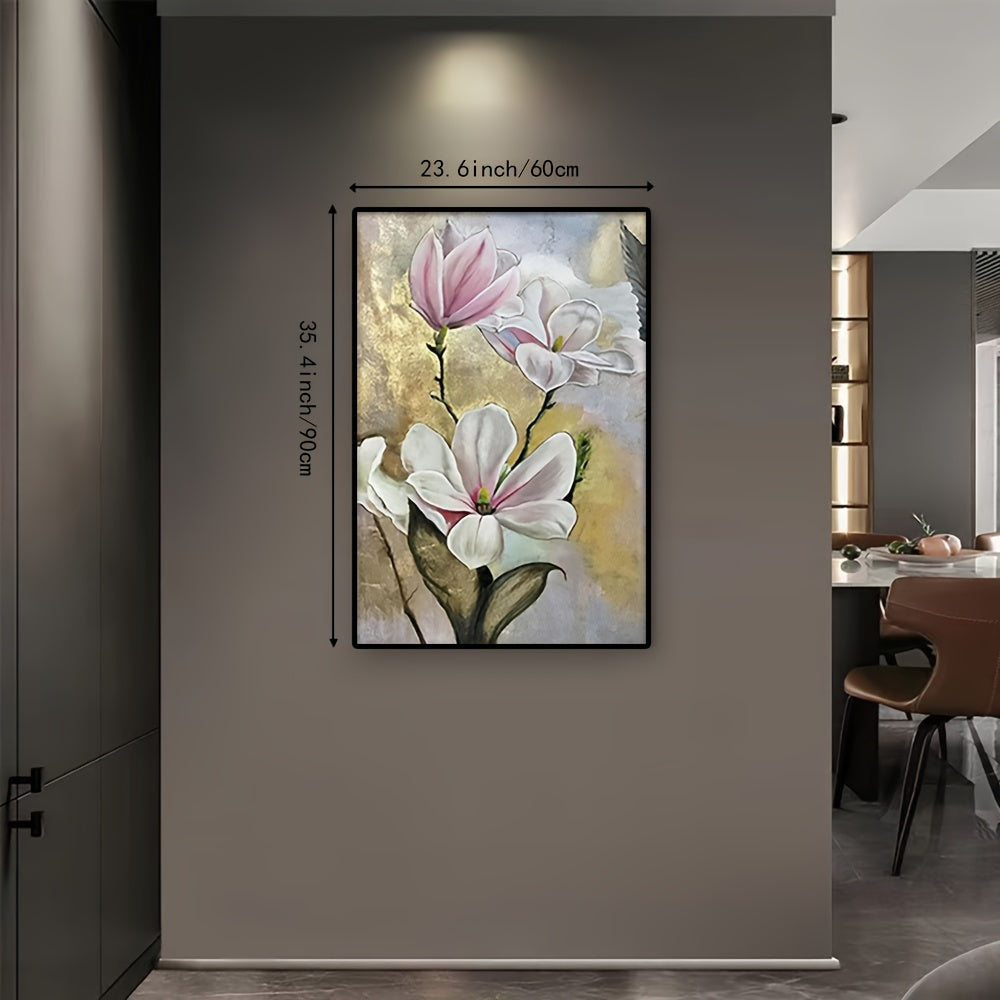 3D\u002F1pc frameless pure hand drawn healing color floral texture knife work texture painting poster modern home bedroom dining room bar living room decoration entrance foyer electricity meter box cover only canvas gift 32x47in