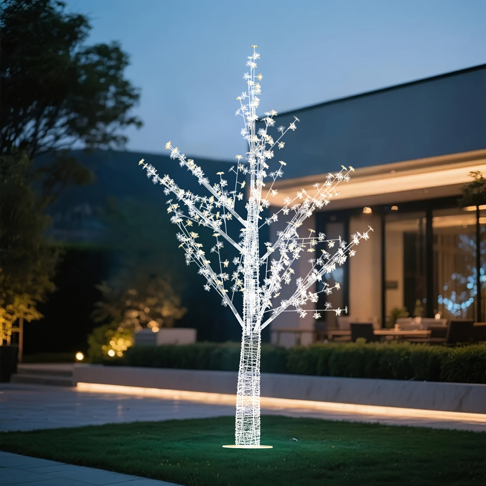 1pc 82.6in\u002F35.5in LED Transparent Acrylic Tree Light, 8 Functions with USB Power Romantic Decoration, Suitable for Christmas, Valentine's Day, Wedding Home, Bedroom, Office And Living Room, Courtyard And Other House Decoration