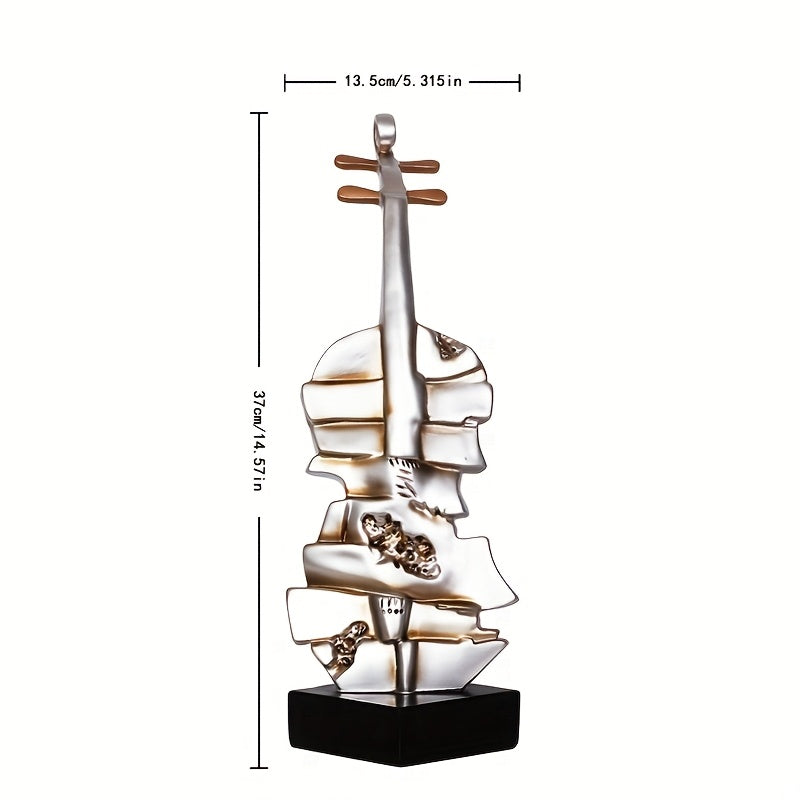 Elegant Large Violin Elegant Large Violin Figurine | Contemporary Resin Statue - Wedding, Desktop Decor, Music-Themed Gift for Musicians, Collectors & Decoration - Ornamental Sculpture
