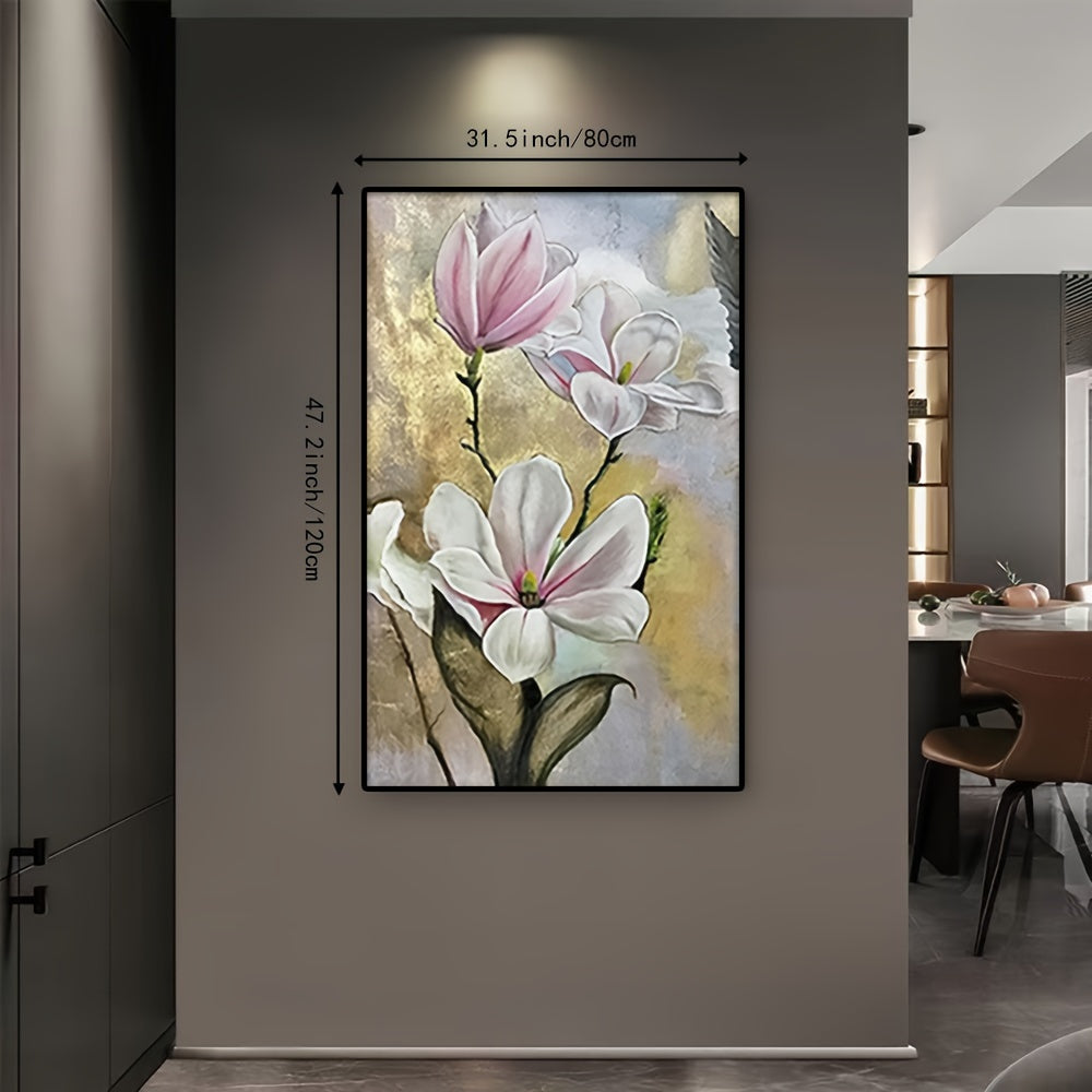 3D\u002F1pc frameless pure hand drawn healing color floral texture knife work texture painting poster modern home bedroom dining room bar living room decoration entrance foyer electricity meter box cover only canvas gift 32x47in