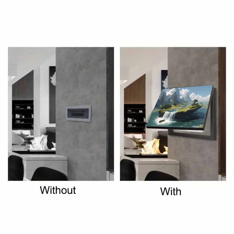 A Modern Minimalist 2D Decorative Socket Cover for an Electric Meter Box, Featuring a Natural Landscape Mural. It Enhances The Artistic Feel of Living Room And Bedroom Walls with a Hidden Design That Is Safe And Practical. Made from Durable Plastic