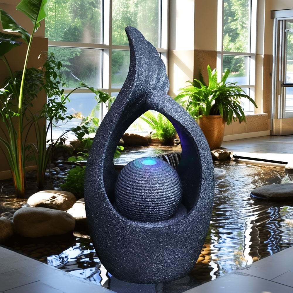 19-inch Tall Fountain Ornament, A Creative Gift Suitable for Halloween And Christmas, A Unique Zen Meditation Fountain Ornament