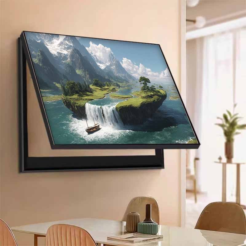 A Modern Minimalist 2D Decorative Socket Cover for an Electric Meter Box, Featuring a Natural Landscape Mural. It Enhances The Artistic Feel of Living Room And Bedroom Walls with a Hidden Design That Is Safe And Practical. Made from Durable Plastic