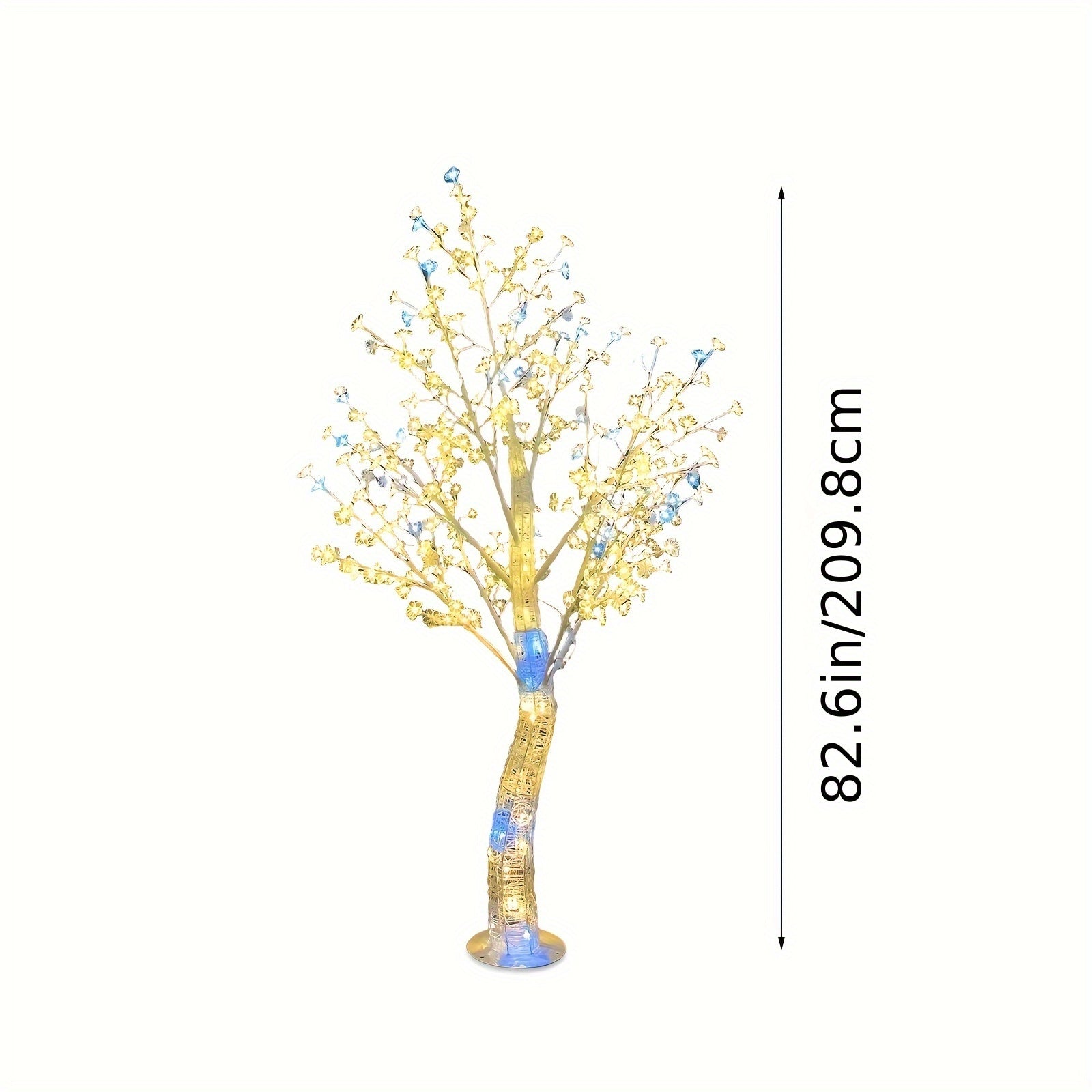1pc 82.6in\u002F35.5in LED Transparent Acrylic Tree Light, 8 Functions with USB Power Romantic Decoration, Suitable for Christmas, Valentine's Day, Wedding Home, Bedroom, Office And Living Room, Courtyard And Other House Decoration