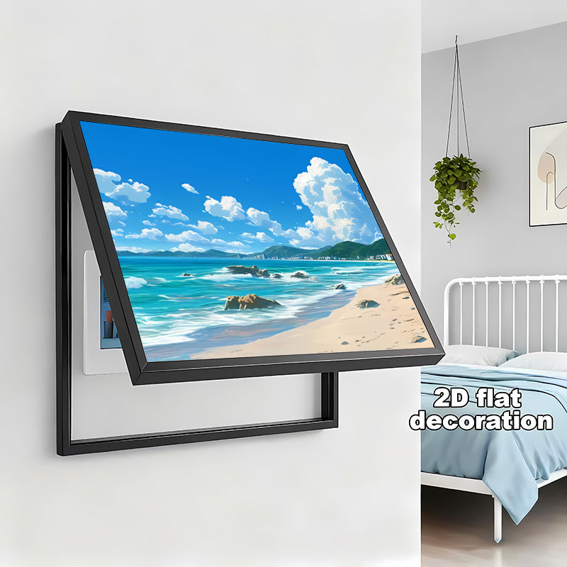 2pcs Beach Scene Wall Sticker Decoration, Self-Adhesive 2D Flat Decorative Cover for Meter Box, Creative Wall Sticker for Living Room, Instant Peel-and-Stick Meter Box Wrap, Suitable for Home and Office Meter Boxes, Easy to Apply and Remove Without