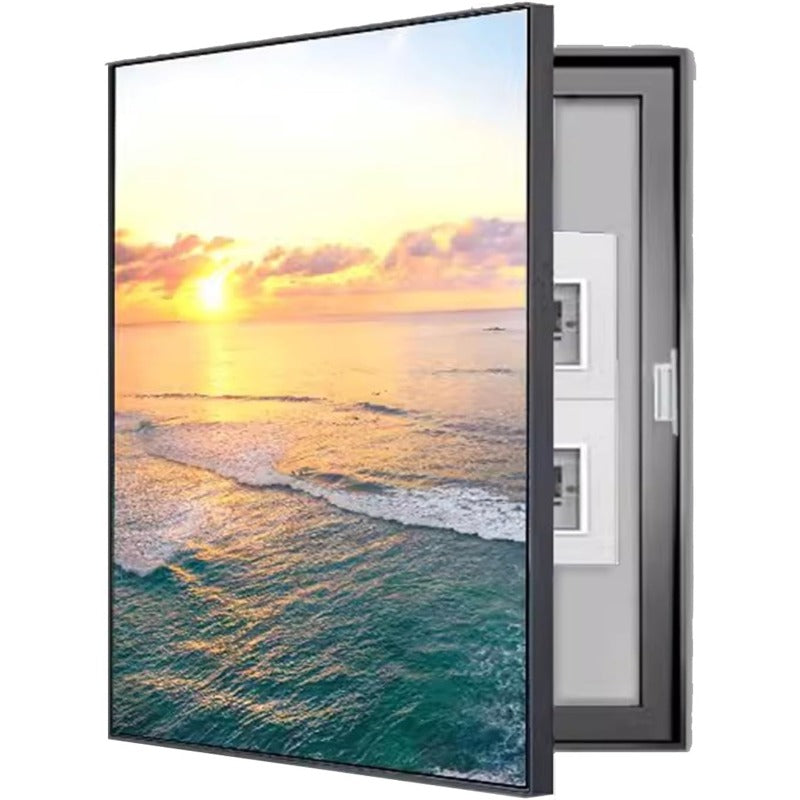 Electric Meter Box Cover - Decorative Panel with Turquoise Ocean Sunset Painting & Hide Distribution Board, 19.7x27.6in\u002F50x70cm, Easy Install Conceal Fuse Switches\u002FBreaker Box, Durable for Electrical Cabinet, \u002FOutdoor Use (No