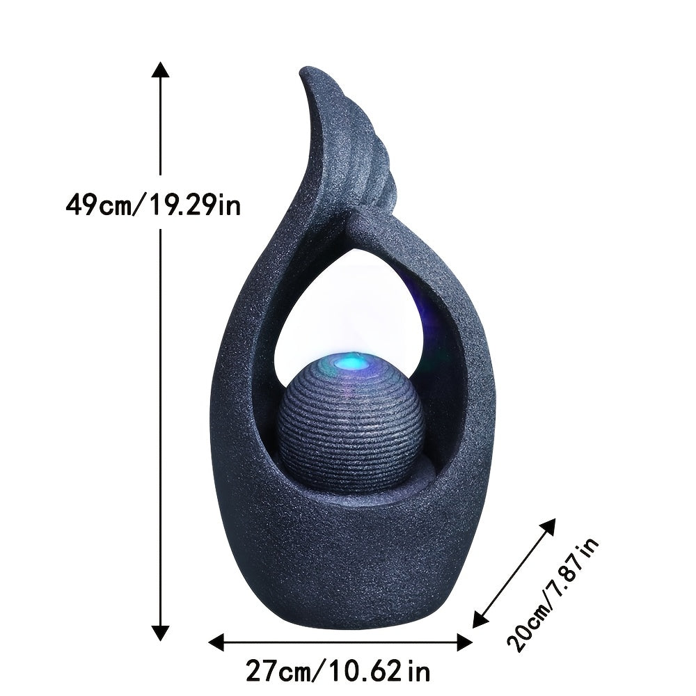 19-inch Tall Fountain Ornament, A Creative Gift Suitable for Halloween And Christmas, A Unique Zen Meditation Fountain Ornament