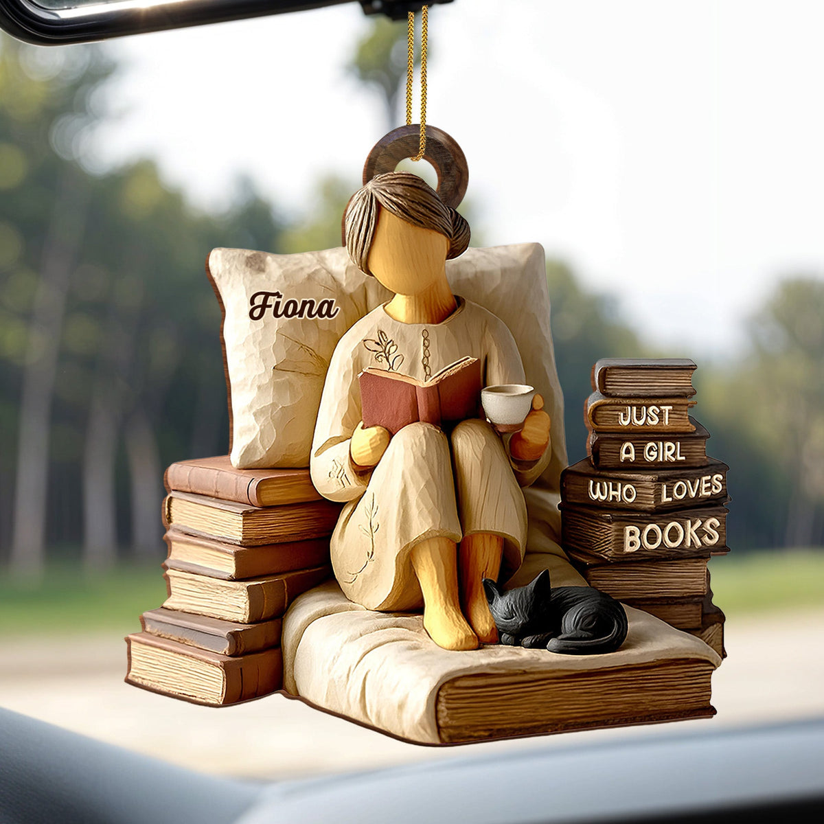 Just A Girl Who Loves Books - Personalized Custom Wood Ornament, Custom Shaped - BLV021_WDO