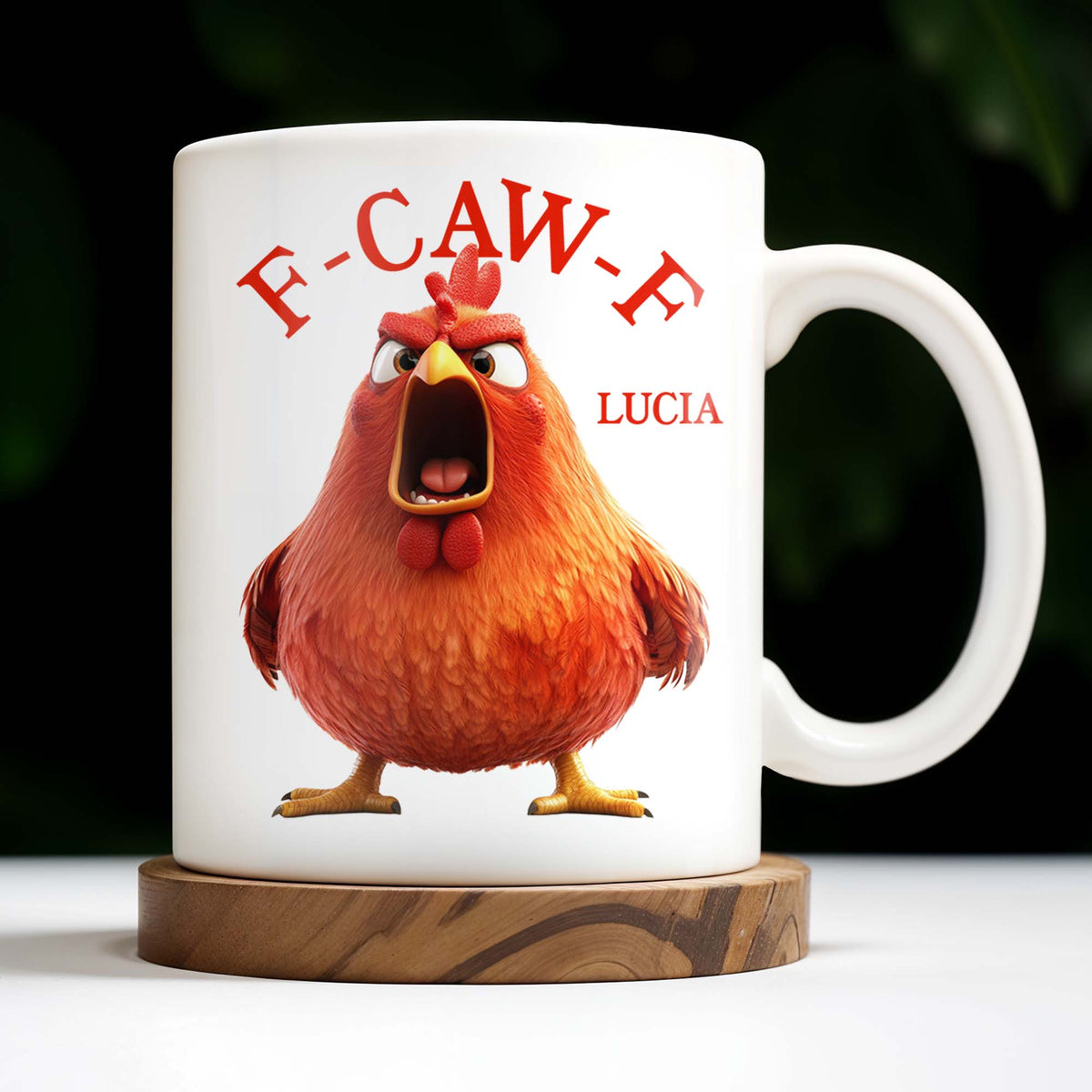 F-CAW-F Rooster Custom Coffee Mug - Personalized Custom Coffee Mug - COL096_MG