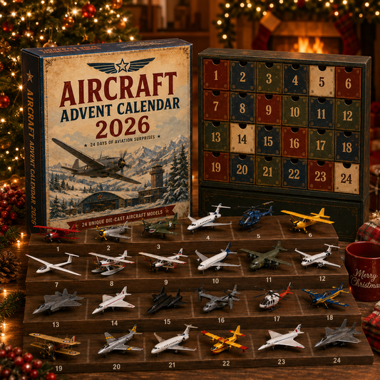 🎄Last day! 49% off – ✈️ Vintage Skies Aircraft Advent Calendar 2026 | 24-Day Flight Journey with 24 Unique Miniature Planes. Jetplanes. and Aviation Collectibles 🎄🎁