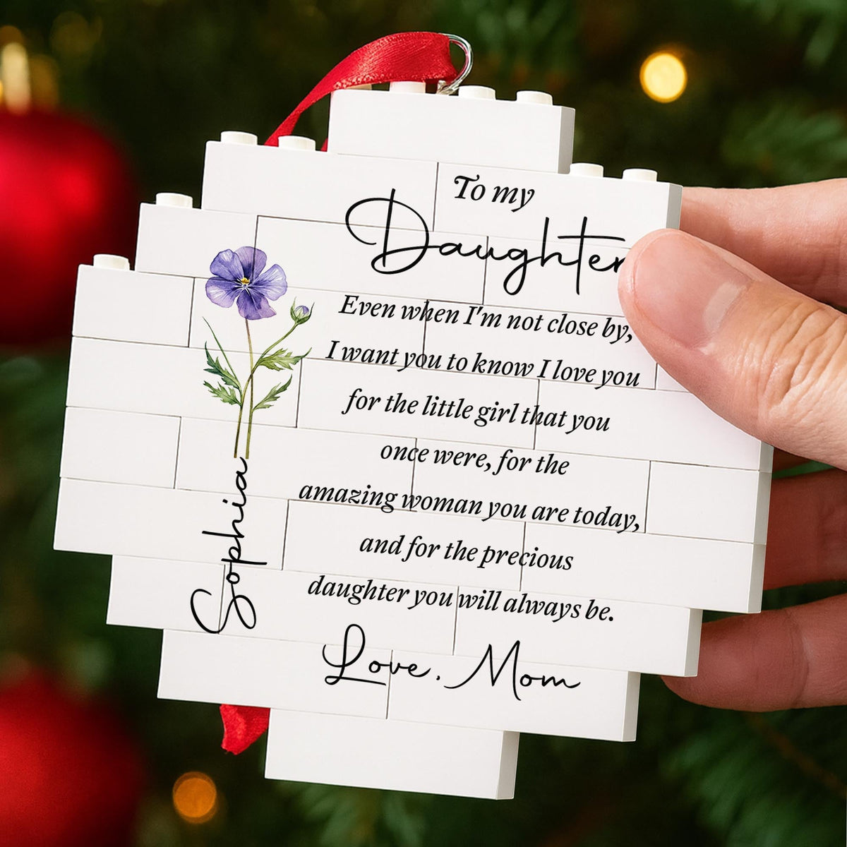 To My Daughter Birth Month Flower Circle Puzzle Ornament - Personalized Custom Circle Puzzle Ornament - DAU403_CBO