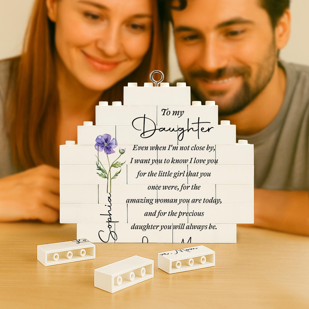 To My Daughter Birth Month Flower Circle Puzzle Ornament - Personalized Custom Circle Puzzle Ornament - DAU403_CBO