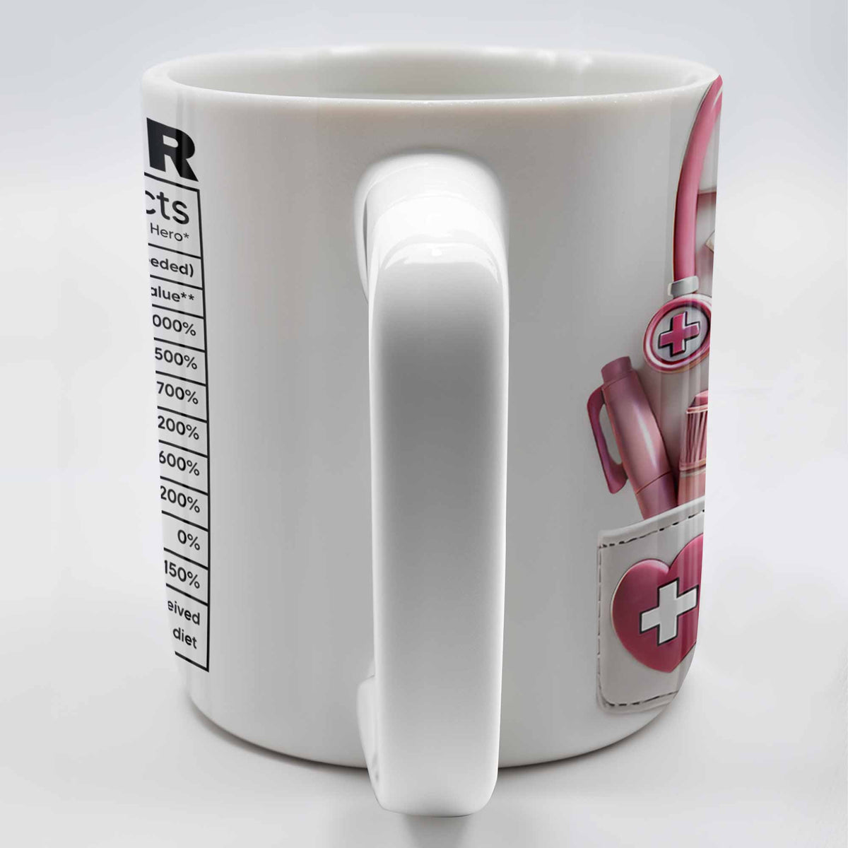 Doctor Nutritional Facts, Hardworking, Compassion, Problem-Solving, Medical Coat and Stethoscope - Personalized Custom Coffee Mug - DOC009_MG