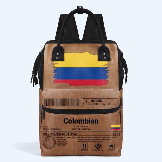 Colombia Nutrition Facts - Personalized Custom Duckbilled Travel Backpack - HS061_DKB