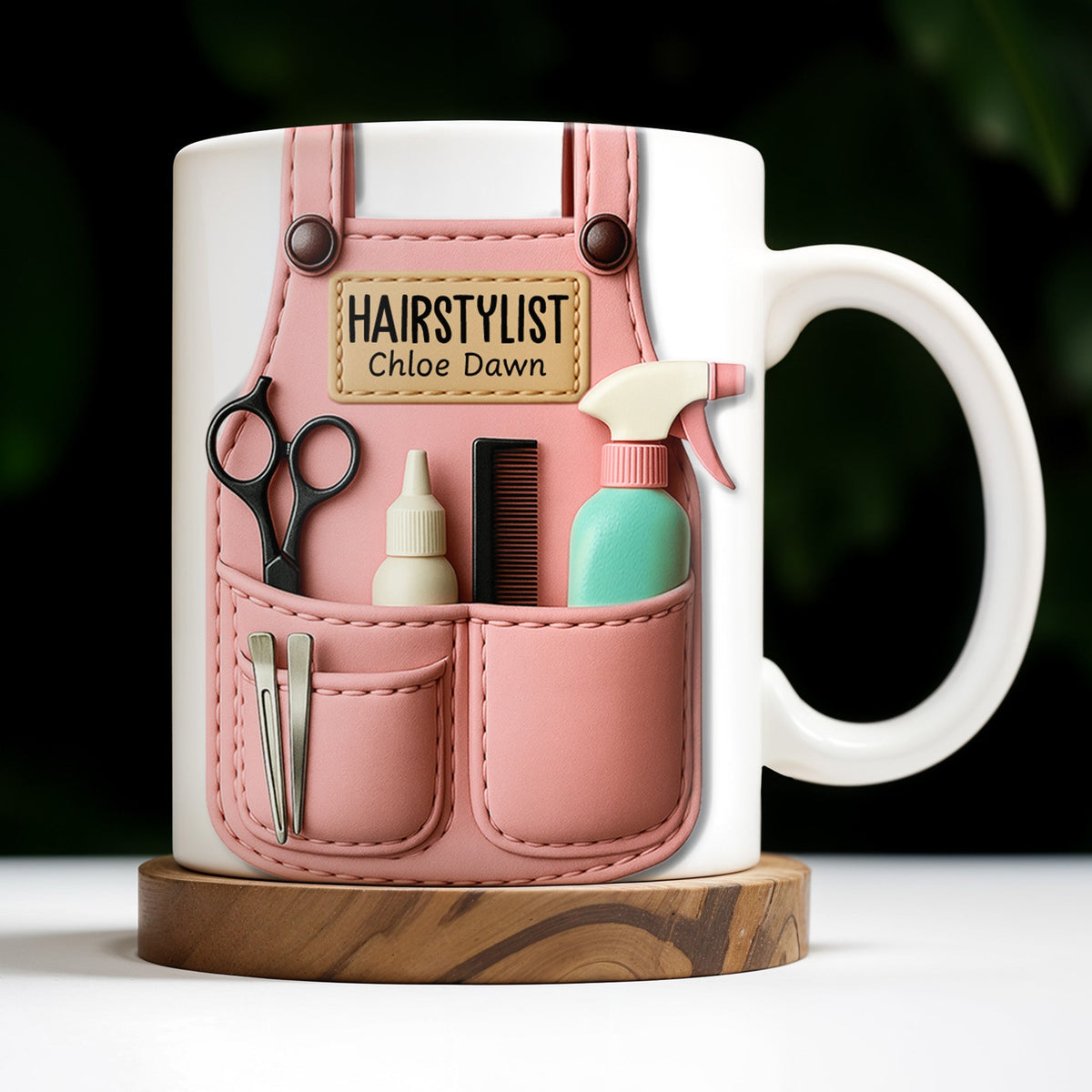 HAIRSTYLIST, Scissors, Hair Spray, Comb - Personalized Custom Coffee Mug - FAM321_MG
