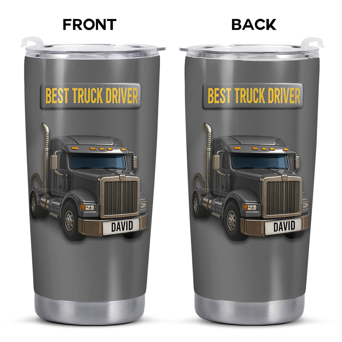 Best Truck Driver Stainless Steel Tumbler - Personalized Custom Stainless Steel Tumbler 20oz 30oz - FAM335_TB