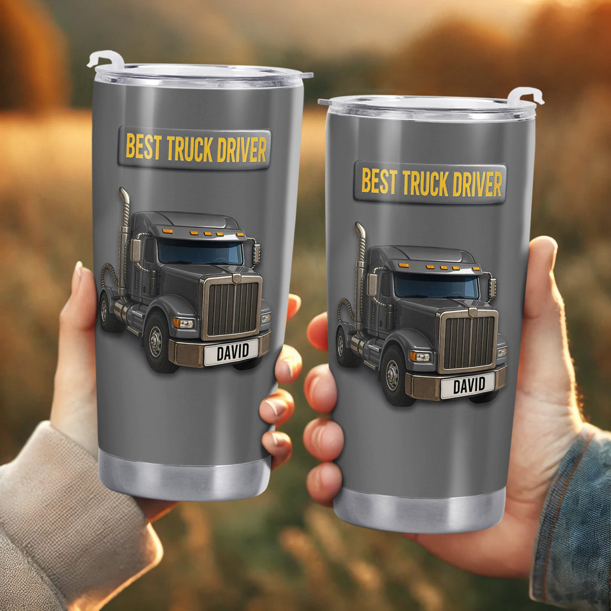 Best Truck Driver Stainless Steel Tumbler - Personalized Custom Stainless Steel Tumbler 20oz 30oz - FAM335_TB
