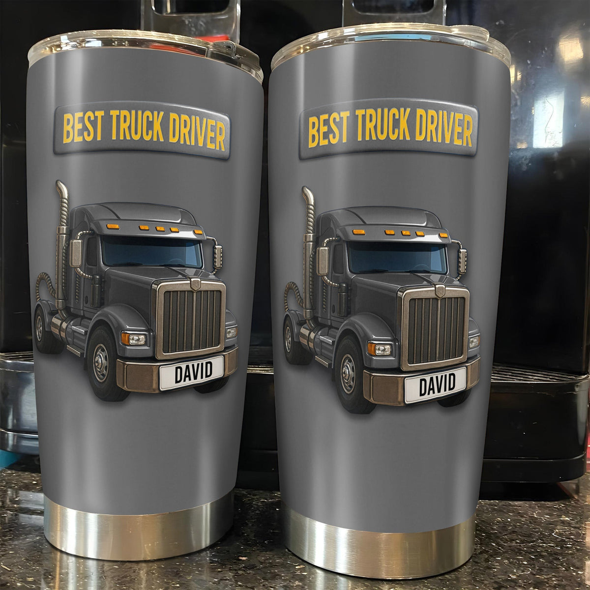 Best Truck Driver Stainless Steel Tumbler - Personalized Custom Stainless Steel Tumbler 20oz 30oz - FAM335_TB