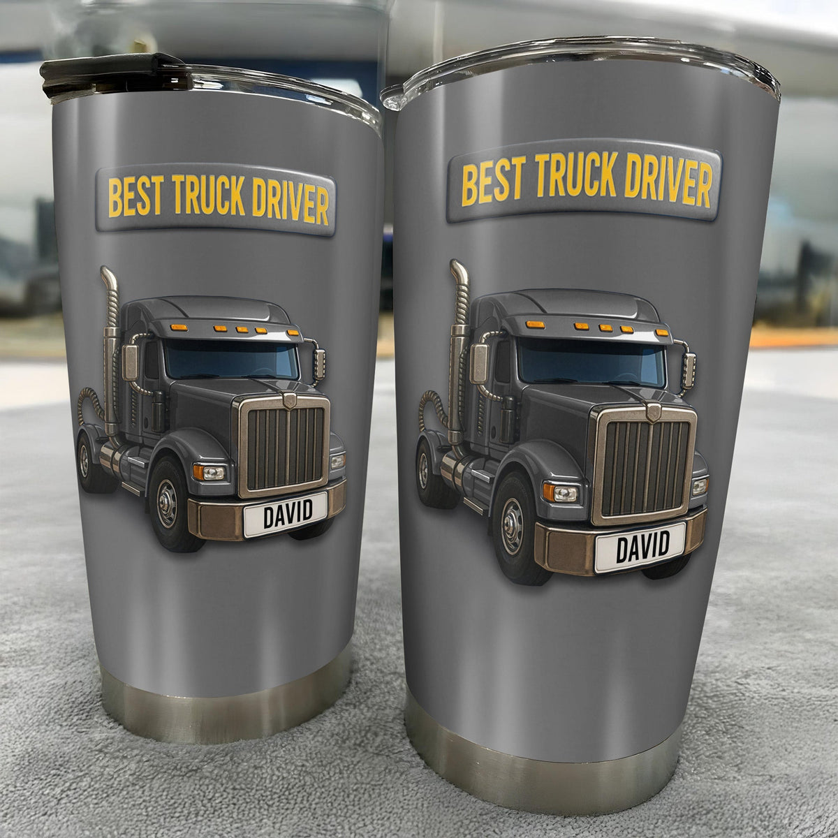 Best Truck Driver Stainless Steel Tumbler - Personalized Custom Stainless Steel Tumbler 20oz 30oz - FAM335_TB