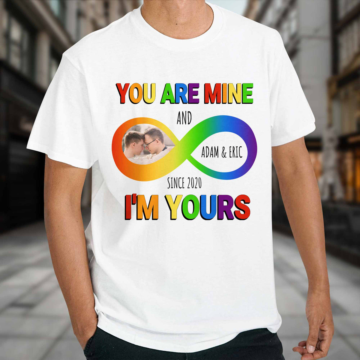 You Are Mine And I'm Yours Infinity Love Design - Personalized Custom Unisex T-shirt, Hoodie - FAM393_WBAS