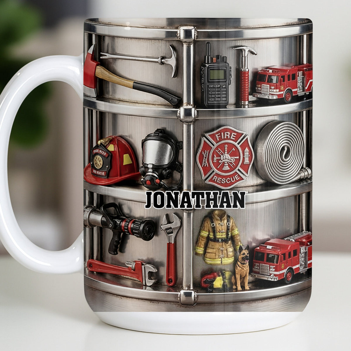 Fire Rescue Themed Personalized Coffee Mug - Personalized Custom Coffee Mug - FIF050_MG