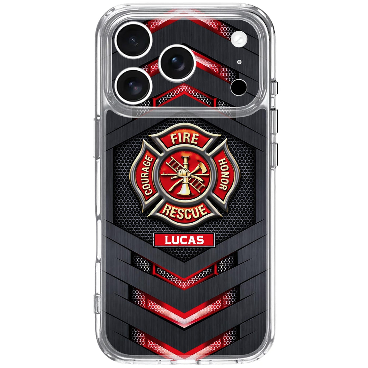 Courage Honor Fire Rescue Emblem - Personalized Clear Phone Case - FIF057_PHC