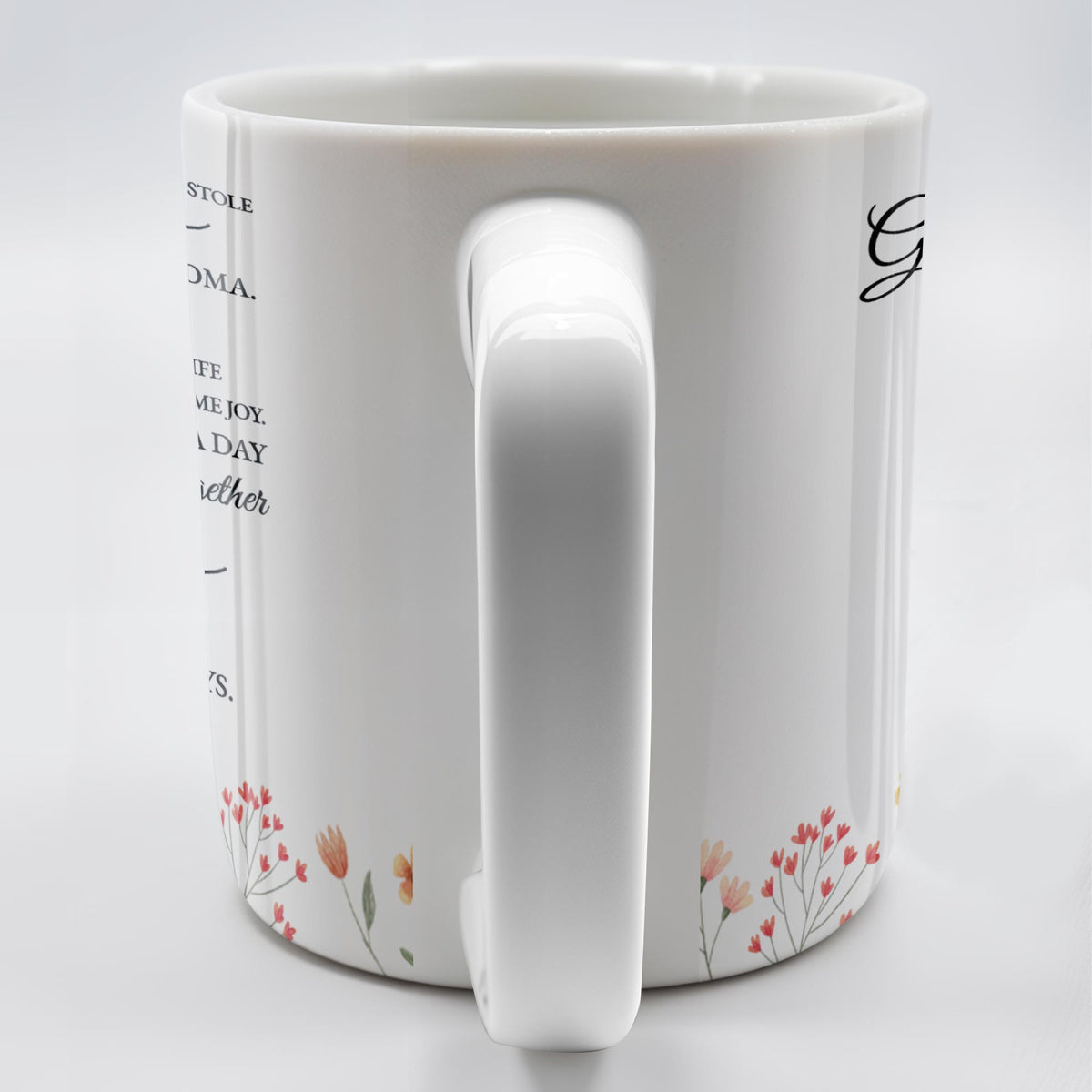 Grandmother Granddaughter Love Message With Pansy Flower Design - Personalized Custom Coffee Mug - GDT108_MG