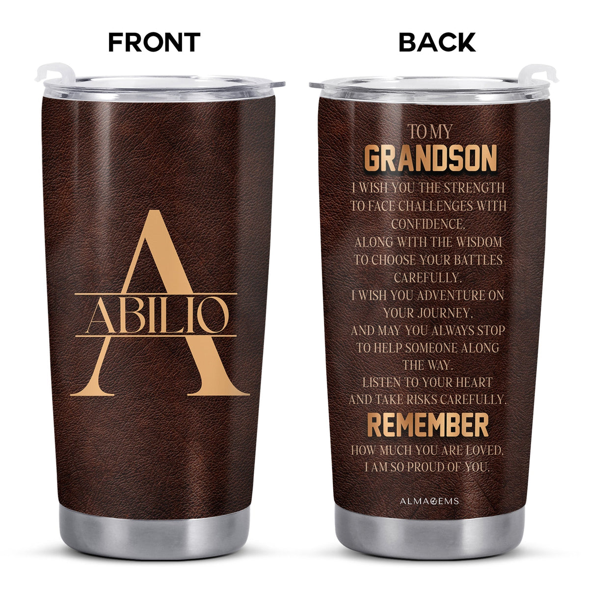 Wish You Strength and Wisdom Custom Tumbler - Personalized Custom Stainless Steel Tumbler 20oz 30oz - GSN006_TB