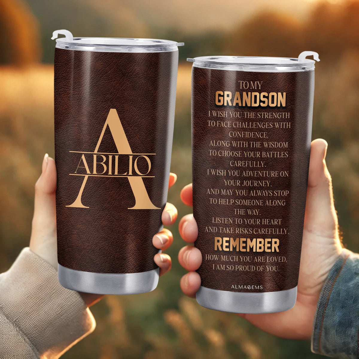 Wish You Strength and Wisdom Custom Tumbler - Personalized Custom Stainless Steel Tumbler 20oz 30oz - GSN006_TB